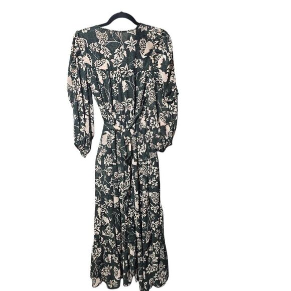 Elan February Black Floral Maxi Wrap Dress - Picture 3 of 7
